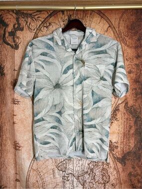 Men’s Massive Luxury Shirt Sz Large Form Fitting Terry Knit Flat Camp Club EUC